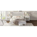 Lit plateforme Queen rétro avec tête de lit en forme de gourde et cadre en bois massif