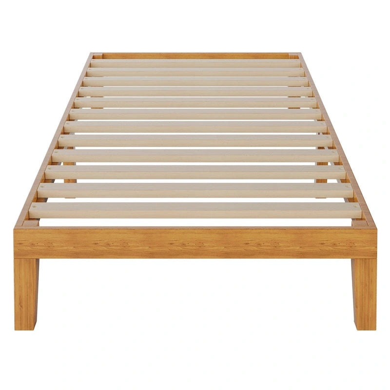 Lit plateforme double en bois massif avec capacité de 450 kg et rangement