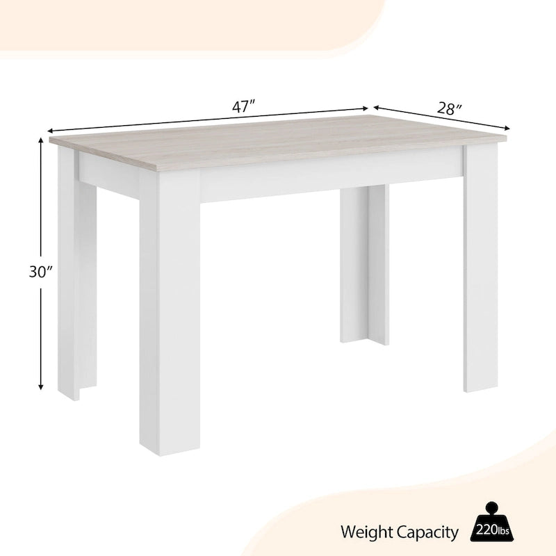 Table de salle à manger 47 pouces Table à manger de cuisine rectangulaire pour