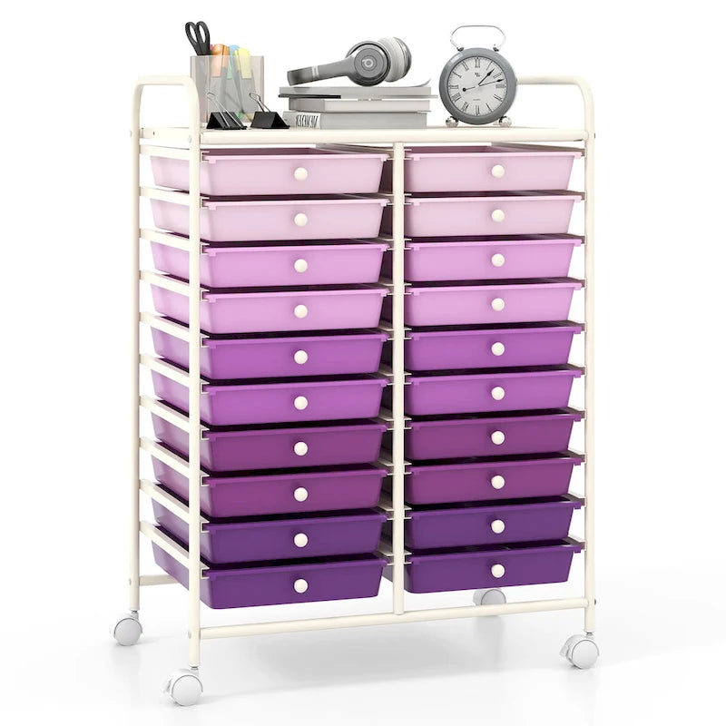   20 Drawers Rolling Storage Cart Art Craft Organizer on Wheels