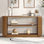 58.9 Table console moderne pour entrée, Table de canapé étroite avec étagère ouverte pour usage multifonctionnel