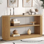 58.9 Table console moderne pour entrée, Table de canapé étroite avec étagère ouverte pour usage multifonctionnel