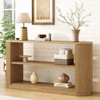 58.9 Table console moderne pour entrée, Table de canapé étroite avec étagère ouverte pour usage multifonctionnel
