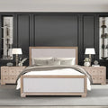Lit capitonné en tissu en bois massif Durem II Modern Classic
