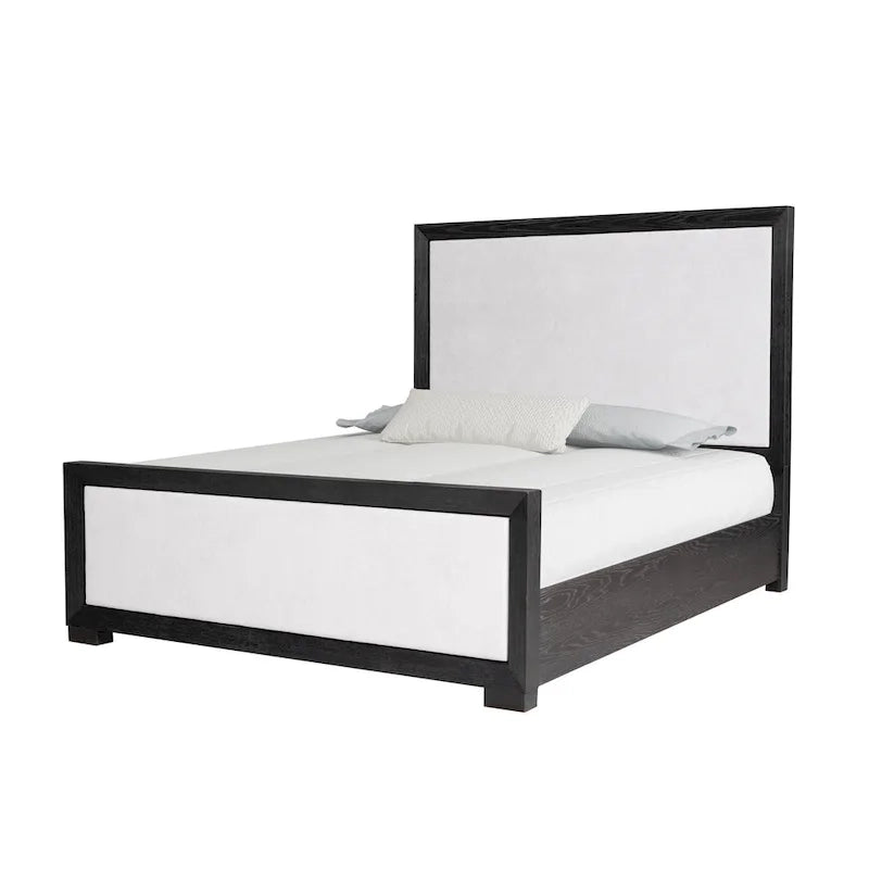 Lit capitonné en tissu en bois massif Durem II Modern Classic