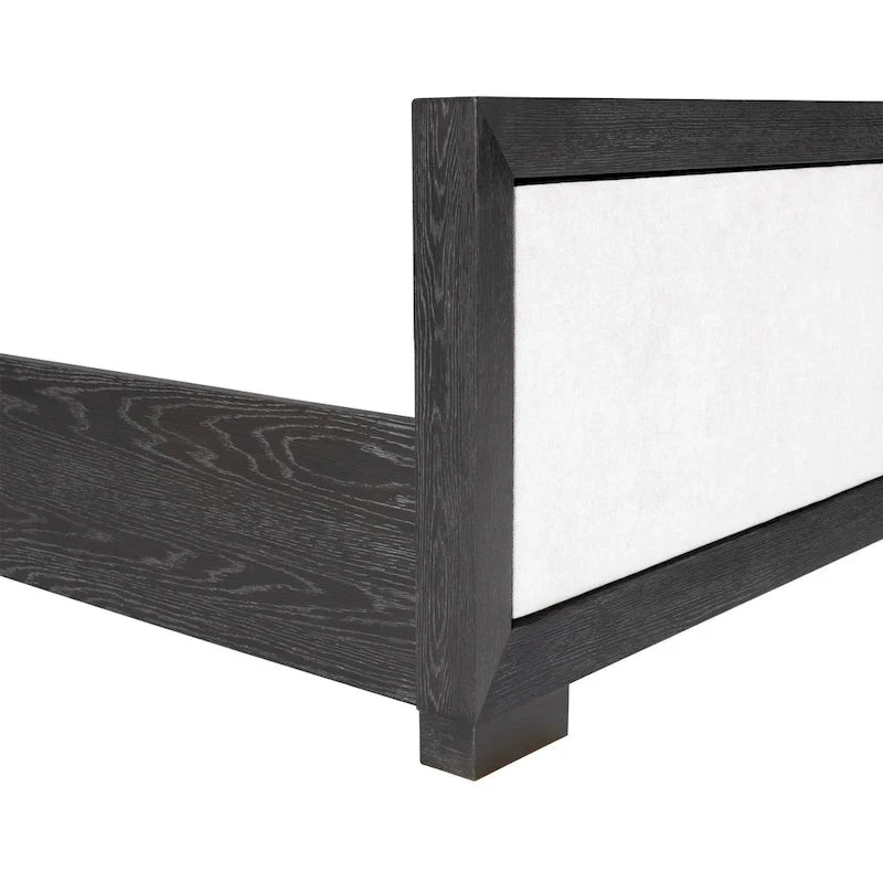 Lit capitonné en tissu en bois massif Durem II Modern Classic