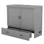 Lit escamotable Full Pine Murphy avec ports USB et tiroir