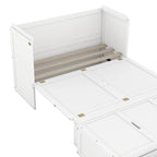 Lit escamotable Full Pine Murphy avec ports USB et tiroir