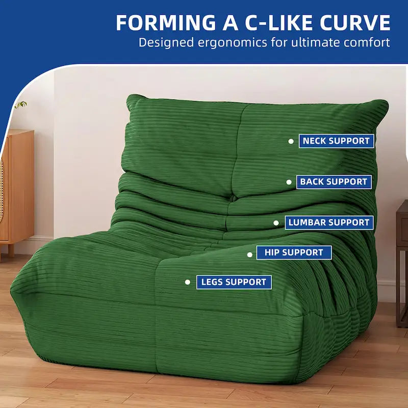 Fauteuil poire avec mousse à mémoire de forme, canapé de sol paresseux pour adultes et enfants