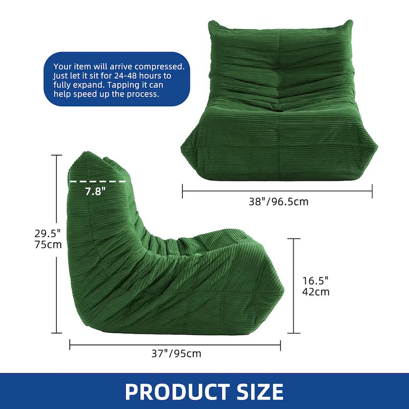 Fauteuil poire avec mousse à mémoire de forme, canapé de sol paresseux pour adultes et enfants