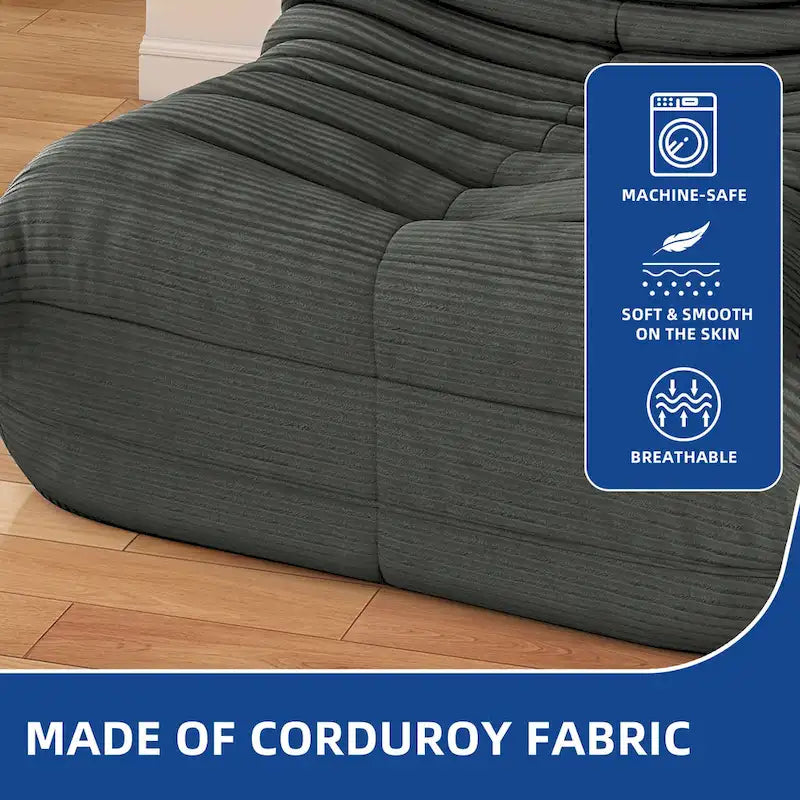 Fauteuil poire avec mousse à mémoire de forme, canapé de sol paresseux pour adultes et enfants
