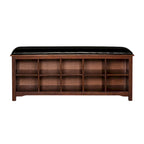 Banc rembourré avec dix cubes de rangement - 45 - Marron