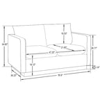 Causeuse en cuir moderne Nervo avec base et coussins dorés - 55.9