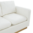 Causeuse en cuir moderne Nervo avec base et coussins dorés - 55.9