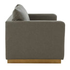 Causeuse en cuir moderne Nervo avec base et coussins dorés - 55.9