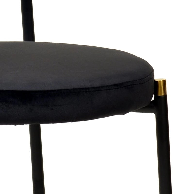 Lot de 4 chaises de salle à manger modernes avec dossier en rotin et siège en velours rembourré pour bureau à domicile, salon et cuisine
