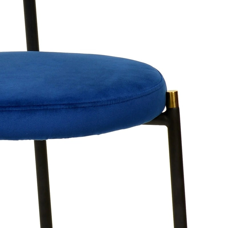 Lot de 4 chaises de salle à manger modernes avec dossier en rotin et siège en velours rembourré pour bureau à domicile, salon et cuisine