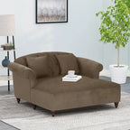 Freas Contemporary Tufted Double Chaise Lounge with Accent Pillows by   - 63.00 L x 58.50 W x 34.50 H