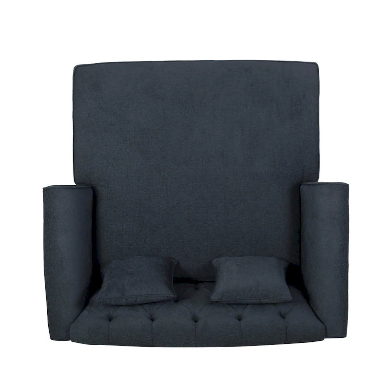 Causeuse double capitonnée contemporaine Freas avec oreillers décoratifs par   - 63,00 L x 58,50 l x 34,50 H