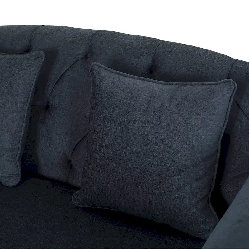Causeuse double capitonnée contemporaine Freas avec oreillers décoratifs par   - 63,00 L x 58,50 l x 34,50 H