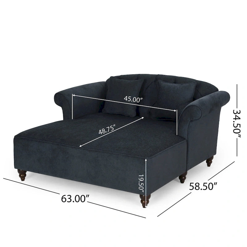 Causeuse double capitonnée contemporaine Freas avec oreillers décoratifs par   - 63,00 L x 58,50 l x 34,50 H