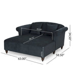 Causeuse double capitonnée contemporaine Freas avec oreillers décoratifs par   - 63,00 L x 58,50 l x 34,50 H