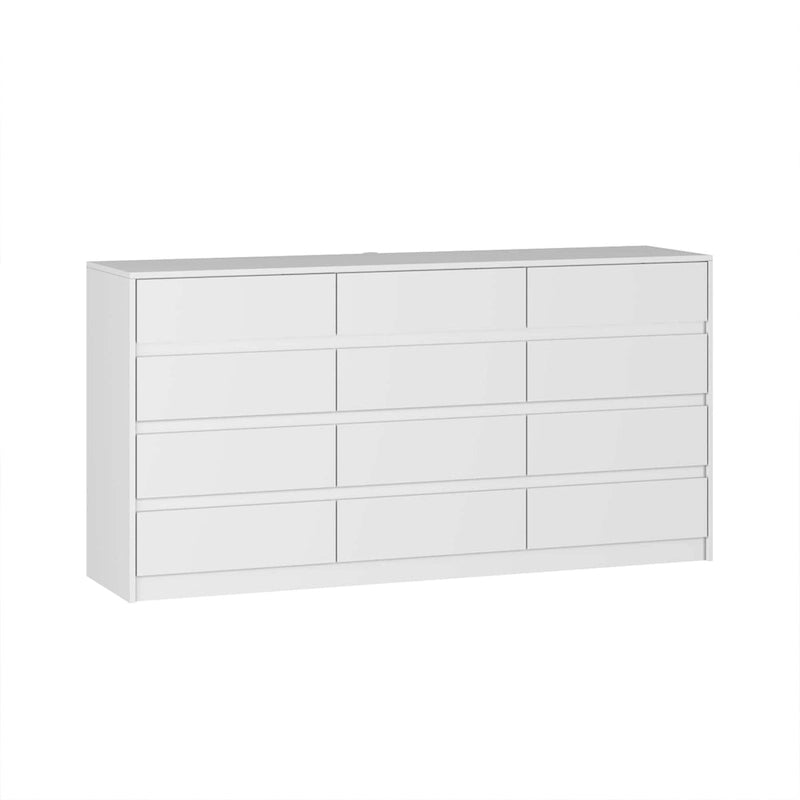 Commode à 12 tiroirs pour chambre avec tiroirs profonds, grande commode en bois sur pied