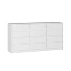 Commode à 12 tiroirs pour chambre avec tiroirs profonds, grande commode en bois sur pied