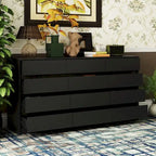 Commode à 12 tiroirs pour chambre avec tiroirs profonds, grande commode en bois sur pied