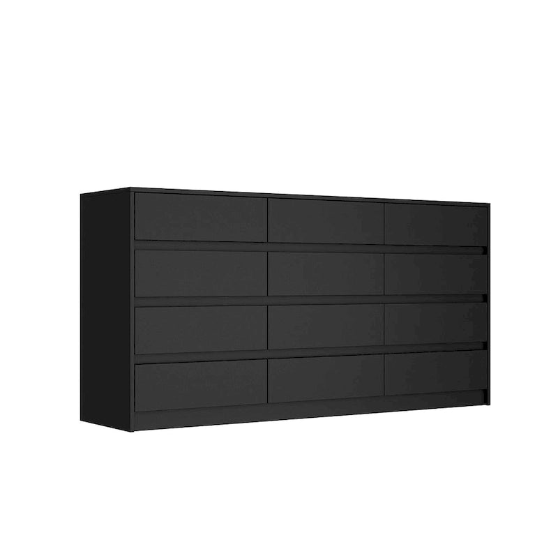 Commode à 12 tiroirs pour chambre avec tiroirs profonds, grande commode en bois sur pied