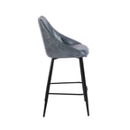 Lot de 2 tabourets de bar Ula, revêtement en similicuir, pieds en fer