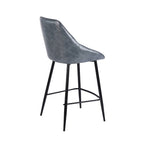 Lot de 2 tabourets de bar Ula, revêtement en similicuir, pieds en fer
