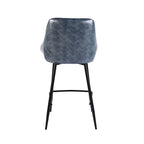 Lot de 2 tabourets de bar Ula, revêtement en similicuir, pieds en fer
