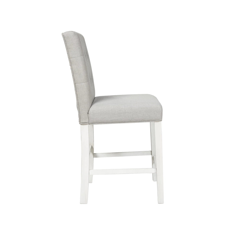 Chaises de comptoir capitonnées modernes grises Tia (lot de 2) par