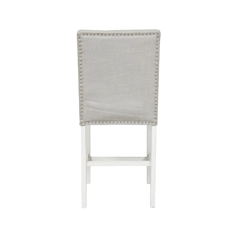Chaises de comptoir capitonnées modernes grises Tia (lot de 2) par
