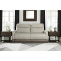   Battleville Silver 2 Seat Power Reclining Sofa with Adjustable Headrest - 85W x 40D x 43H