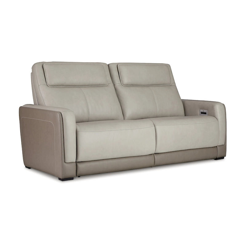 Canapé inclinable électrique Battleville Silver 2 places avec appui-tête réglable - 85W x 40D x 43H