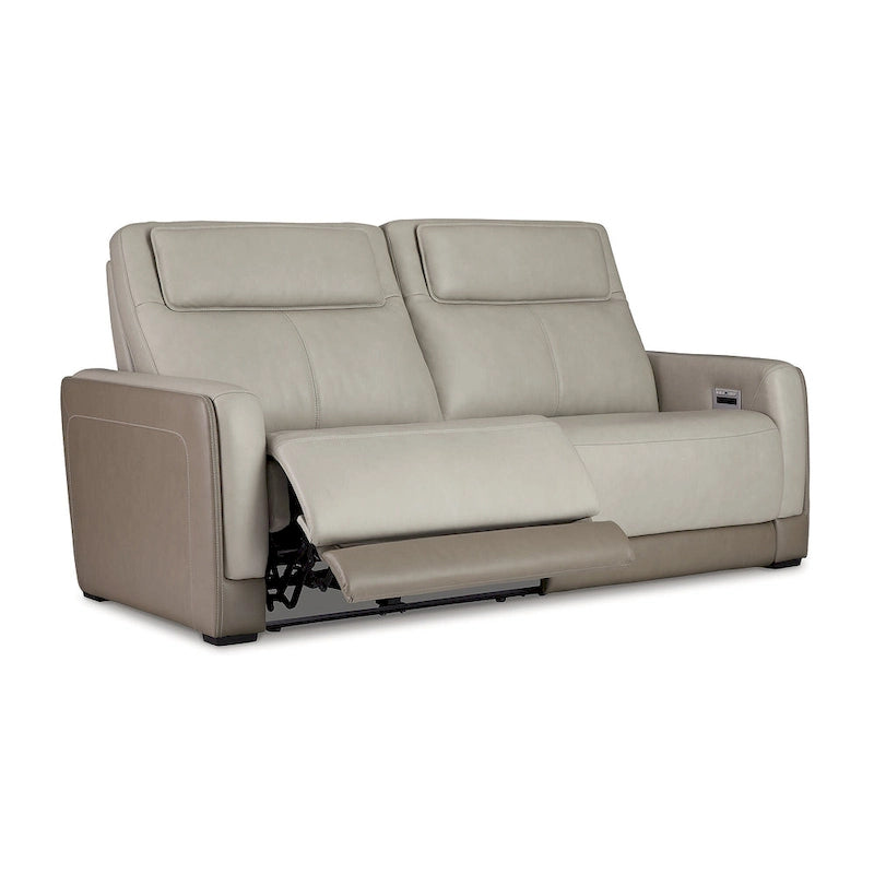 Canapé inclinable électrique Battleville Silver 2 places avec appui-tête réglable - 85W x 40D x 43H