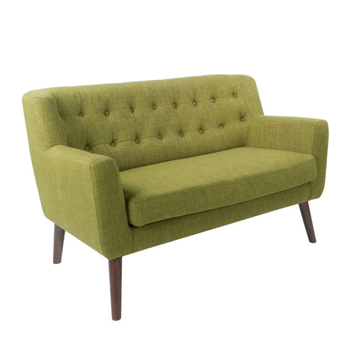 Causeuse Balestrand mi-siècle en tissu capitonné - S.O.