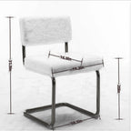 Chaises de salle à manger modernes avec base en métal doré, chaises de cuisine sans accoudoirs avec capitonnage cannelé, lot de 2