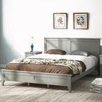 Lit plateforme Queen en bois massif