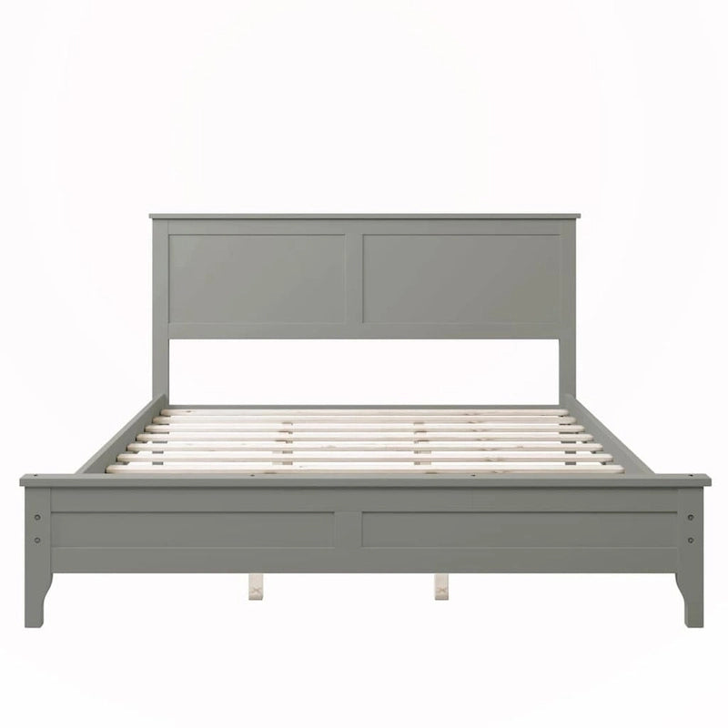 Lit plateforme Queen en bois massif