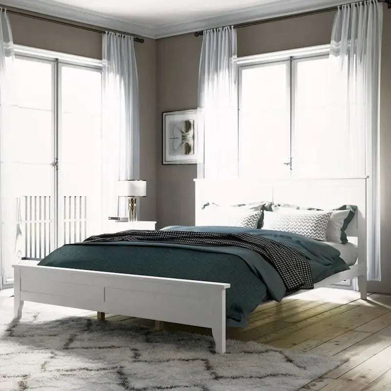 Lit plateforme Queen en bois massif