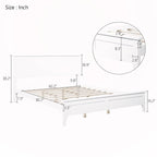 Lit plateforme Queen en bois massif