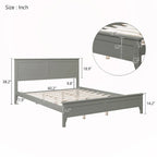 Lit plateforme Queen en bois massif