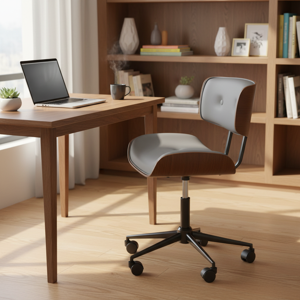 Chaise de bureau moderne de style mi-siècle Leksand Simple
