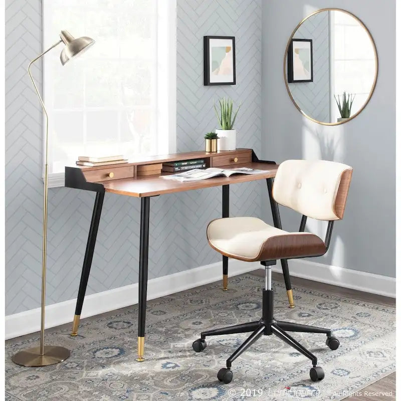 Chaise de bureau moderne de style mi-siècle Leksand Simple