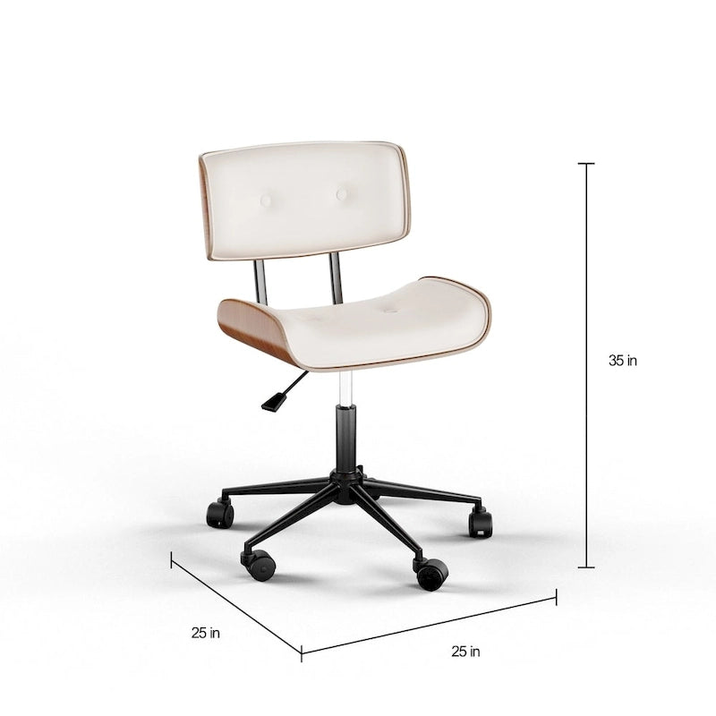 Chaise de bureau moderne de style mi-siècle Leksand Simple