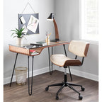 Chaise de bureau moderne de style mi-siècle Leksand Simple
