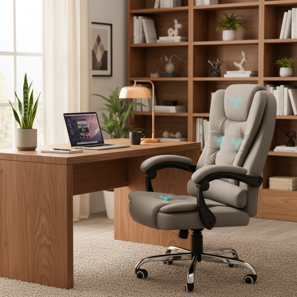 Chaise de bureau ergonomique avec 7 points de massage vibrant et fonctions chauffantes